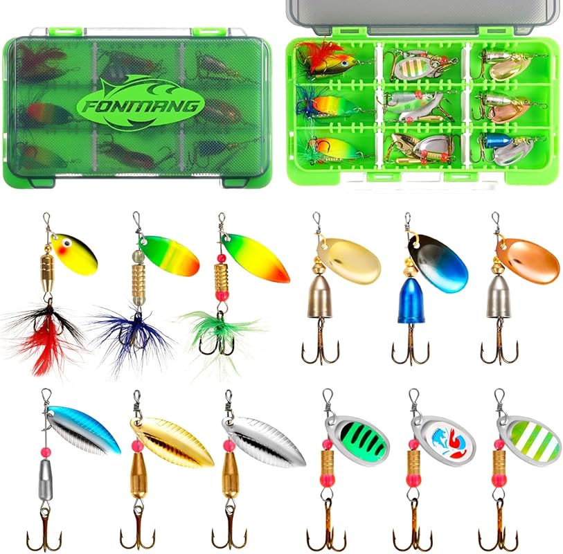 FONMANG Spinner Bait Fishing Lures for Freshwater and Saltwater Bass, 